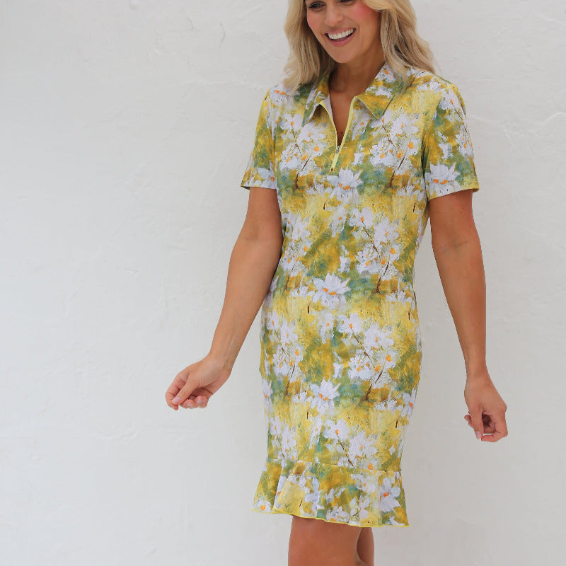 FAMARA Short Sleeve Frill Dress