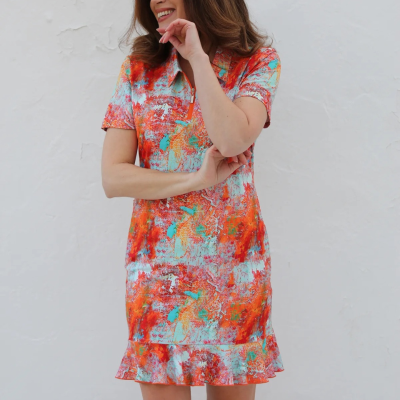 FAMARA Short Sleeve Frill Dress